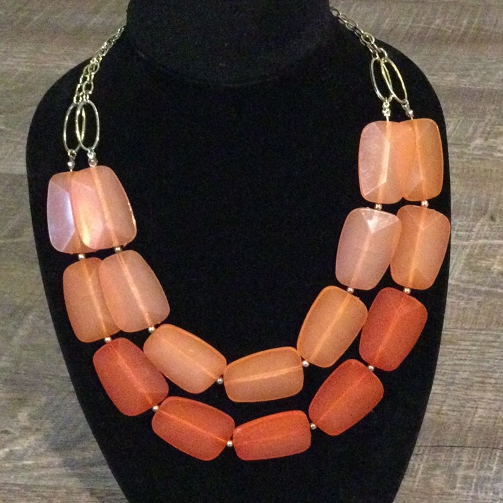 Chic Orange Beaded Earrings
